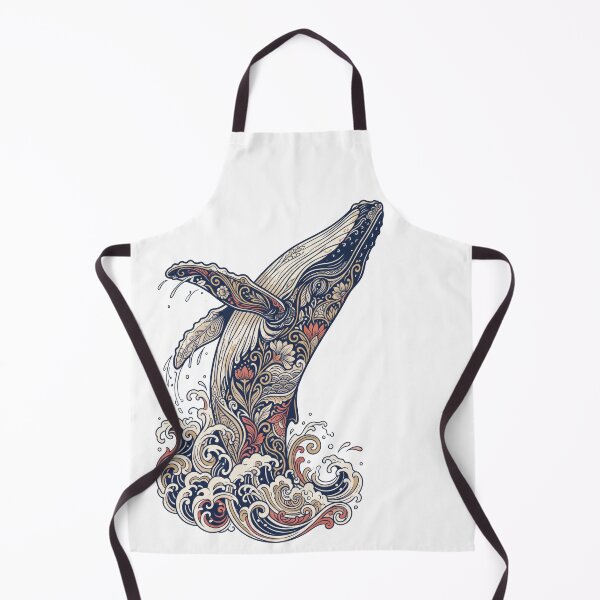 Item preview, Floral Humpback Whale Vintage Ocean Wave Art T-Shirt designed and sold by seven things shop.