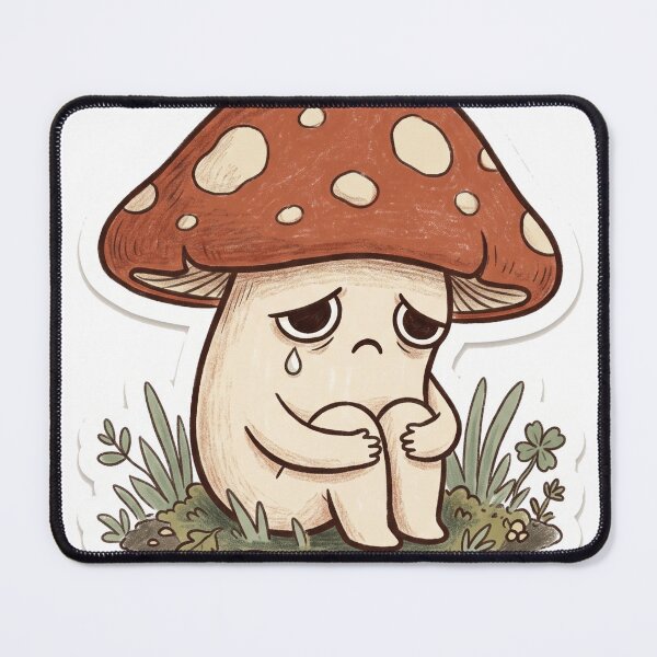 Item preview, Sad Mushroom Cute Goblincore Kawaii designed and sold by DofinaSur.