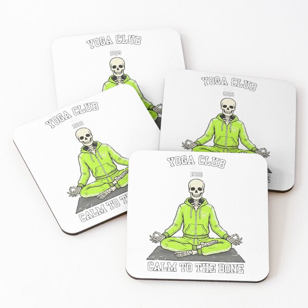 Item preview, Skeleton Meditation Zen Yoga Club Retro Aesthetic designed and sold by VibeTherapyArt.