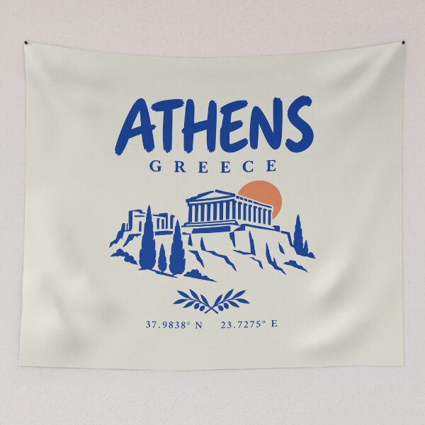 Item preview, Athens Greece Travel Art – Minimalist Acropolis designed and sold by MavtM.