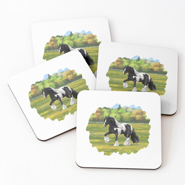 Item preview, Black Pinto Piebald Gypsy Vanner Irish Cob Draft Horse designed and sold by MiamiArchivesCo.
