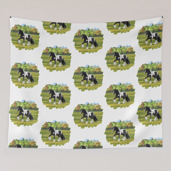 Item preview, Black Pinto Piebald Gypsy Vanner Irish Cob Draft Horse designed and sold by MiamiArchivesCo.