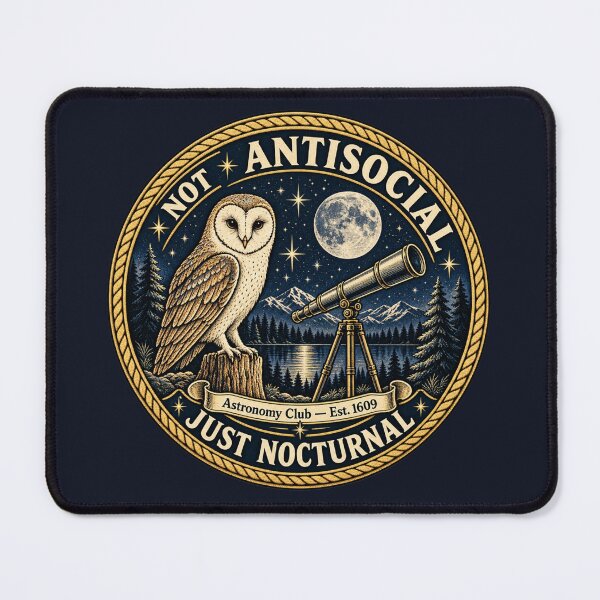 Item preview, Not Antisocial Just Nocturnal Vintage Astronomy Humor designed and sold by CalmCapy Co.