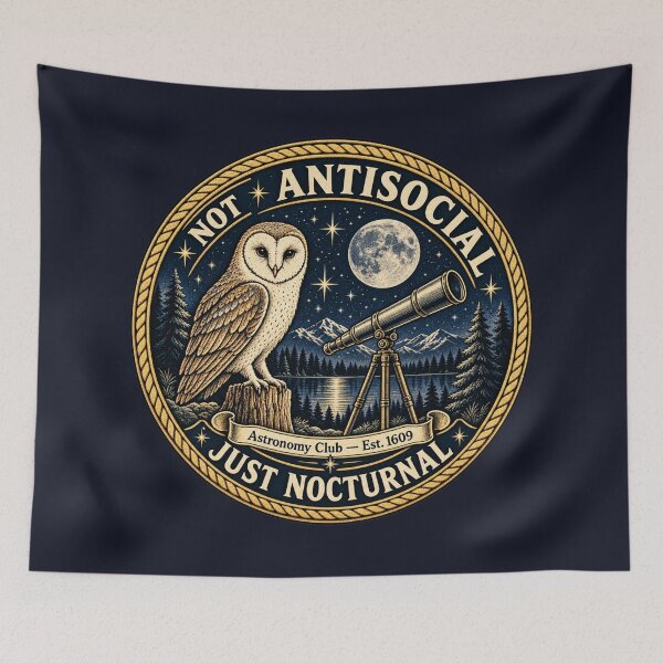 Item preview, Not Antisocial Just Nocturnal Vintage Astronomy Humor designed and sold by CalmCapy Co.