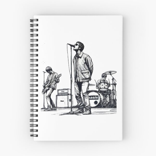 Item preview, minimalist line art of oasis performing – retro britpop band designed and sold by BronsonC8.