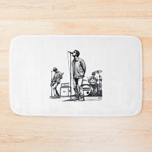 Item preview, minimalist line art of oasis performing – retro britpop band designed and sold by BronsonC8.