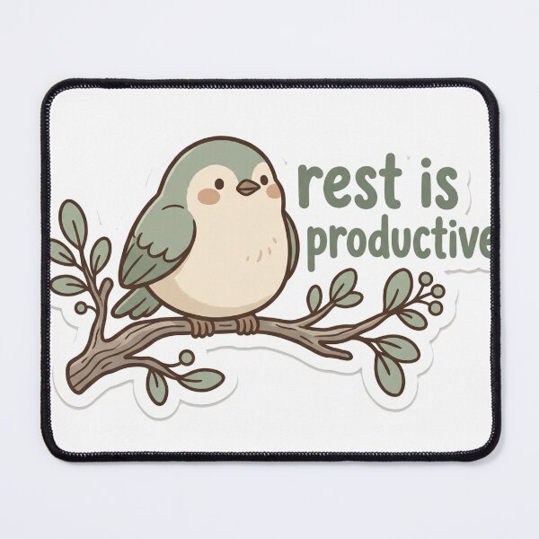 Item preview, Rest Is Productive Cute Bird Lettering designed and sold by DofinaSur.