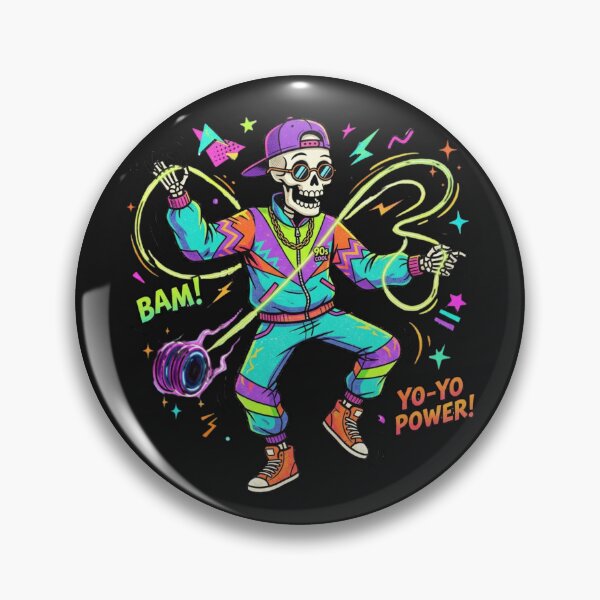 Item preview, Yo-Yo Power Retro 90s Cool Skeleton Bam designed and sold by VibeTherapyArt.