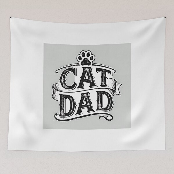 Item preview, Cat Dad Paw Print Vintage Ribbon Banner Design designed and sold by Dmo3HarkoArt.
