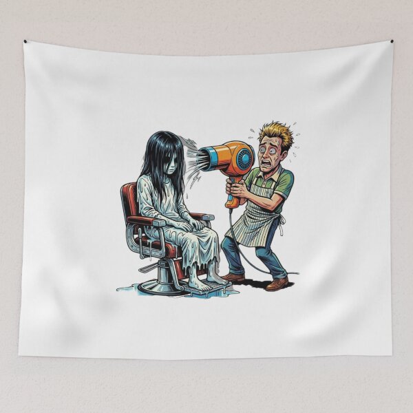 Item preview, Samara At The Hair Salon – Funny Horror Blow Dry designed and sold by Addy77shop.