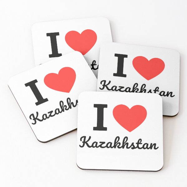 Item preview, I Love Kazakhstan Typography Design | Kazakh National Pride Artwork | Central Asian Travel & Culture Statement designed and sold by PaintedPixels01.