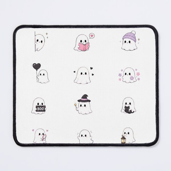 Item preview, Cute Kawaii Little Ghost Chibi Sticker Pack, Adorable Halloween Ghost Clipart Sheet designed and sold by Rehnair.