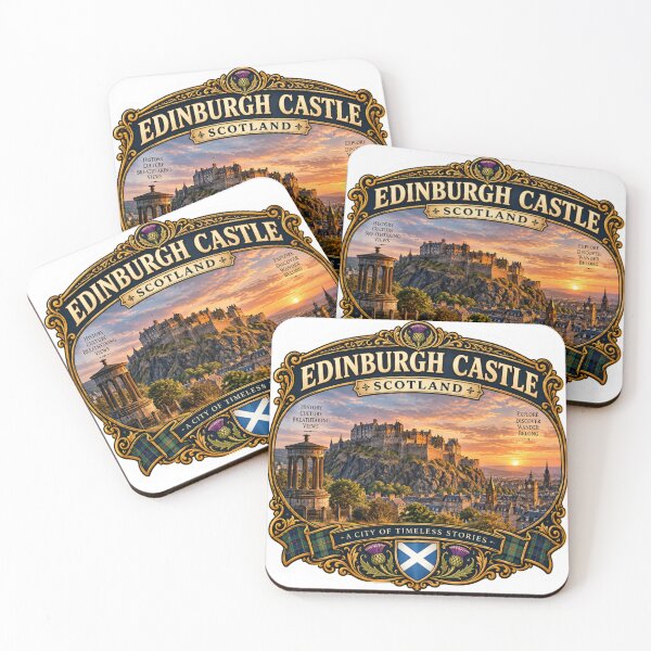 Item preview, Edinburgh Castle Scotland Vintage Travel Badge – Scottish Retro Souvenir designed and sold by DreamPaw Studio.