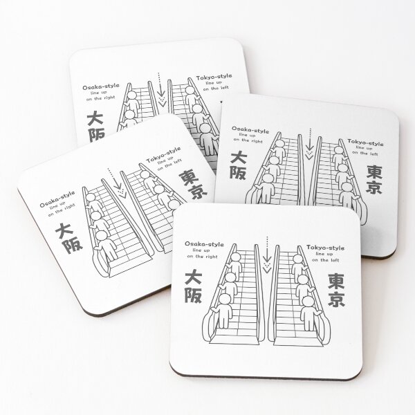 Item preview, Tokyo vs Osaka Escalator Rules - Japan Culture Pictogram designed and sold by japan-picto.