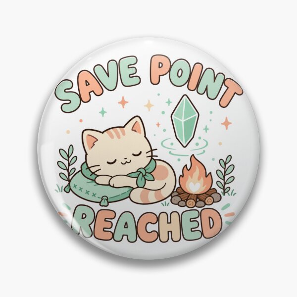 Artikelvorschau, Save Point Reached Gemuetliche Kawaii Gamer Katze entworfen und verkauft von BoosterShop.