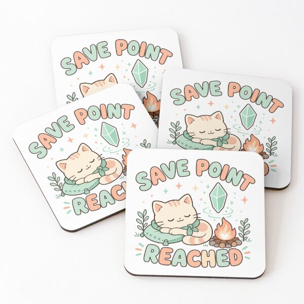 Item preview, Save Point Reached Cozy Kawaii Gamer Cat designed and sold by BoosterShop.