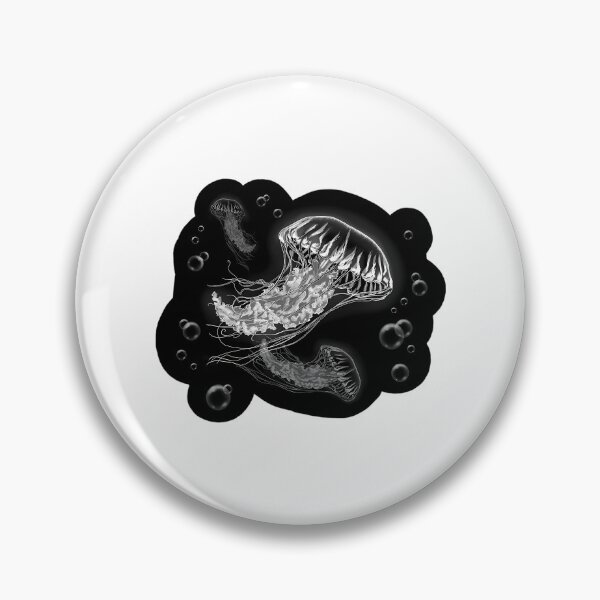 Item preview, Jellyfish - White Lineart On Black designed and sold by PepperDesignt.
