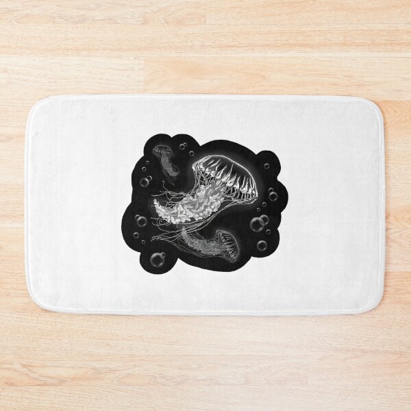 Item preview, Jellyfish - White Lineart On Black designed and sold by PepperDesignt.