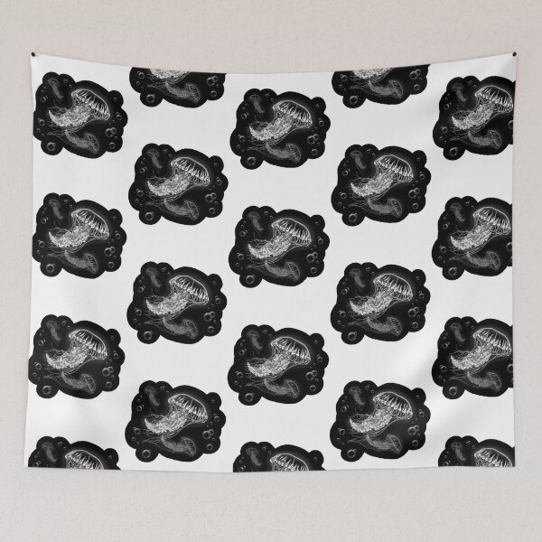 Item preview, Jellyfish - White Lineart On Black designed and sold by PepperDesignt.