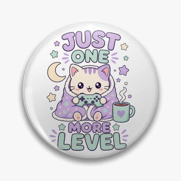 Artikelvorschau, Just One More Level Gemuetliche Kawaii Gamer Katze entworfen und verkauft von BoosterShop.