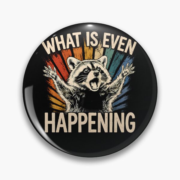 Item preview, Retro What Is Even Happening Funny Raccoon Meme designed and sold by Trippy-Toad.
