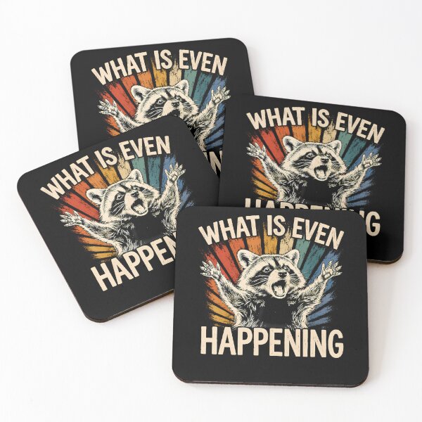 Item preview, Retro What Is Even Happening Funny Raccoon Meme designed and sold by Trippy-Toad.