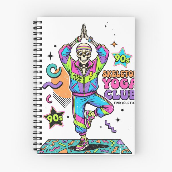 Item preview, 90s Skeleton Yoga Club Retro Flow Exercise designed and sold by VibeTherapyArt.