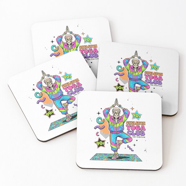 Item preview, 90s Skeleton Yoga Club Retro Flow Exercise designed and sold by VibeTherapyArt.