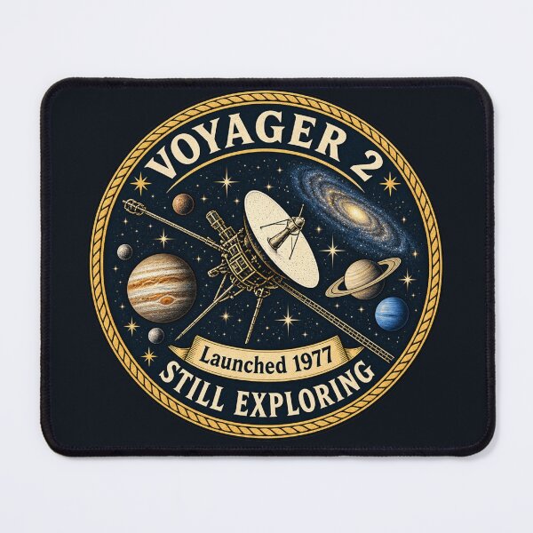 Item preview, Voyager 2 Still Exploring Vintage Space Mission Art designed and sold by CalmCapy Co.