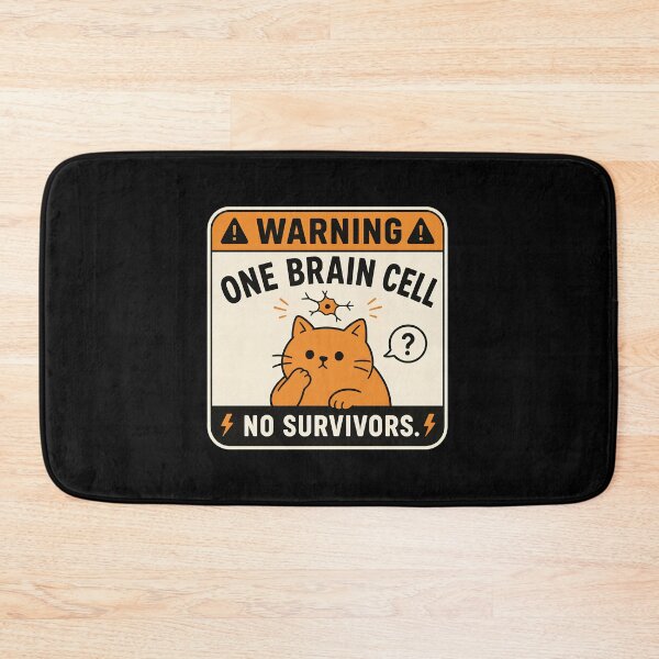 Item preview, Funny Cat Warning One Brain Cell No Survivors Design designed and sold by Dmo3HarkoArt.