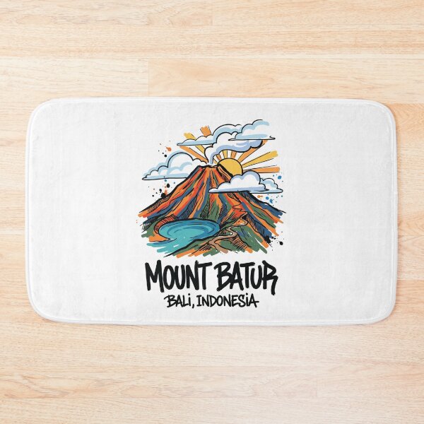 Artikelvorschau, Vulkan Mount Batur Bali Indonesien Kunst entworfen und verkauft von Merch by Das Design Studio.