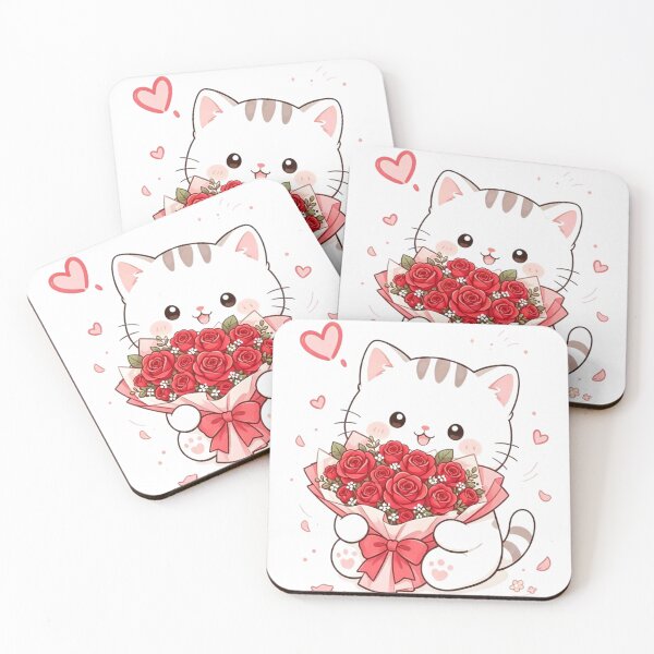 Item preview, Cute Cat Holding a Flower – Sweet Floral Kitty Design designed and sold by Cool Tee World .