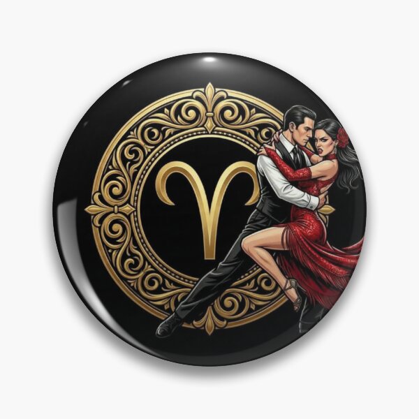 Item preview, Mystical Aries Dance – Fiery Red & Gold Tango Couple designed and sold by Addy77shop.