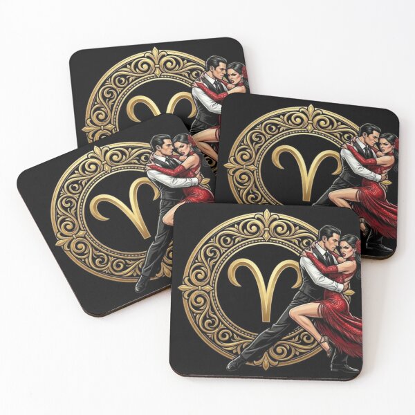 Item preview, Mystical Aries Dance – Fiery Red & Gold Tango Couple designed and sold by Addy77shop.