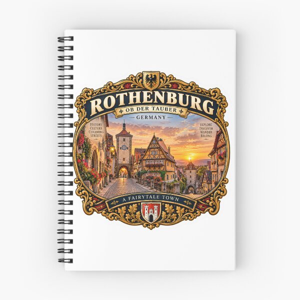 Item preview, Rothenburg Germany Vintage Travel Badge – Fairytale Town Retro Souvenir designed and sold by DreamPaw Studio.