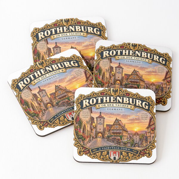 Item preview, Rothenburg Germany Vintage Travel Badge – Fairytale Town Retro Souvenir designed and sold by DreamPaw Studio.