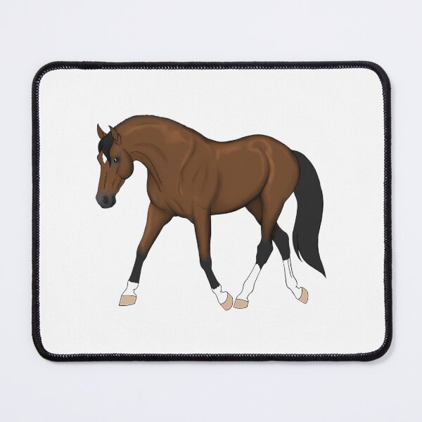 Item preview, Trotting Bay Horse With Four White Socks designed and sold by MiamiArchivesCo.