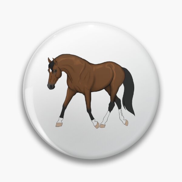 Item preview, Trotting Bay Horse With Four White Socks designed and sold by MiamiArchivesCo.