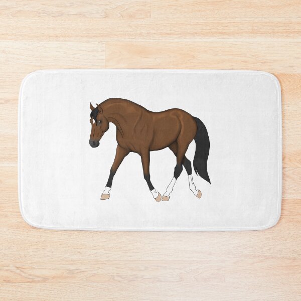 Item preview, Trotting Bay Horse With Four White Socks designed and sold by MiamiArchivesCo.