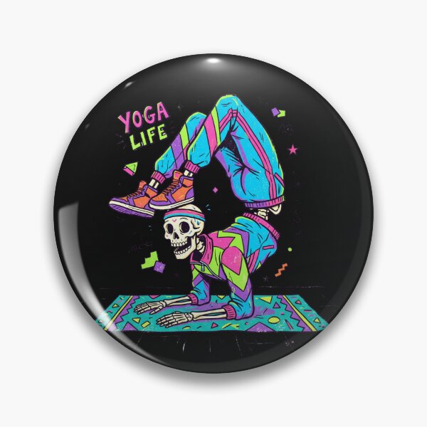 Item preview, Yoga Life Extreme Scorpion Pose Retro Skeleton designed and sold by VibeTherapyArt.