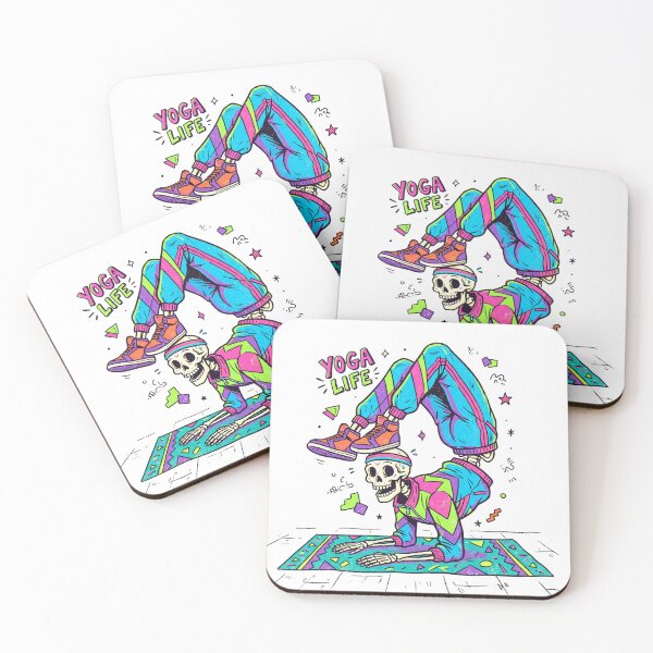 Item preview, Yoga Life Extreme Scorpion Pose Retro Skeleton designed and sold by VibeTherapyArt.