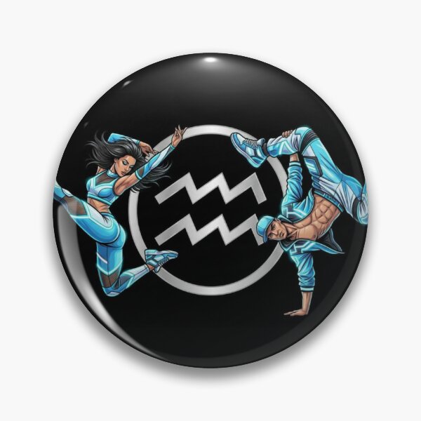 Item preview, Mystical Aquarius Dance – Neon Blue Hip Hop & Breakdance Couple designed and sold by Addy77shop.