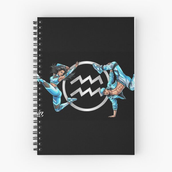 Item preview, Mystical Aquarius Dance – Neon Blue Hip Hop & Breakdance Couple designed and sold by Addy77shop.