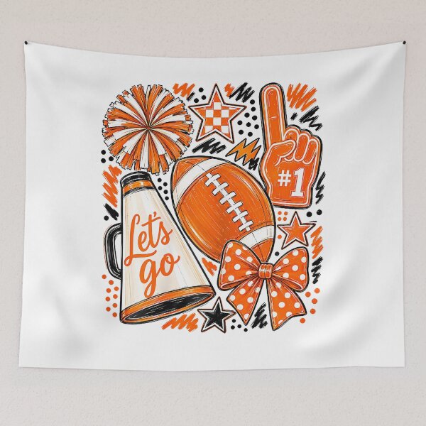 Item preview, Orange Game Day Team High School Football Cheer Mom designed and sold by Trippy-Toad.