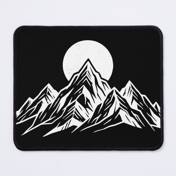 Item preview, Minimalist Mountain Range with Full Moon Line Art Aesthetic designed and sold by seven things shop.