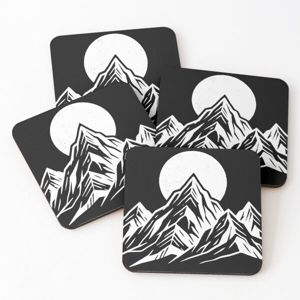 Item preview, Minimalist Mountain Range with Full Moon Line Art Aesthetic designed and sold by seven things shop.
