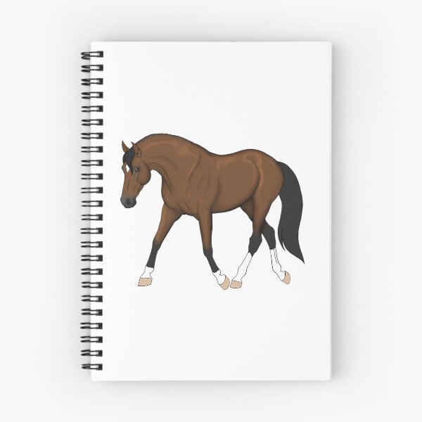 Item preview, Trotting Bay Horse With Four White Socks designed and sold by MiamiArchivesCo.
