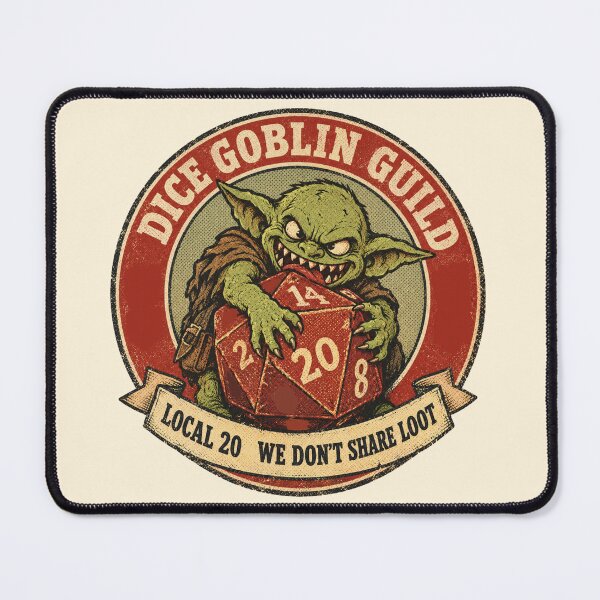Item preview, Dice Goblin Guild Local 20 Tabletop RPG Vintage Emblem designed and sold by Yellowriversss.