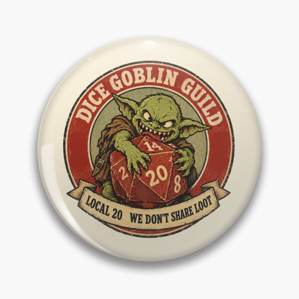 Item preview, Dice Goblin Guild Local 20 Tabletop RPG Vintage Emblem designed and sold by Yellowriversss.