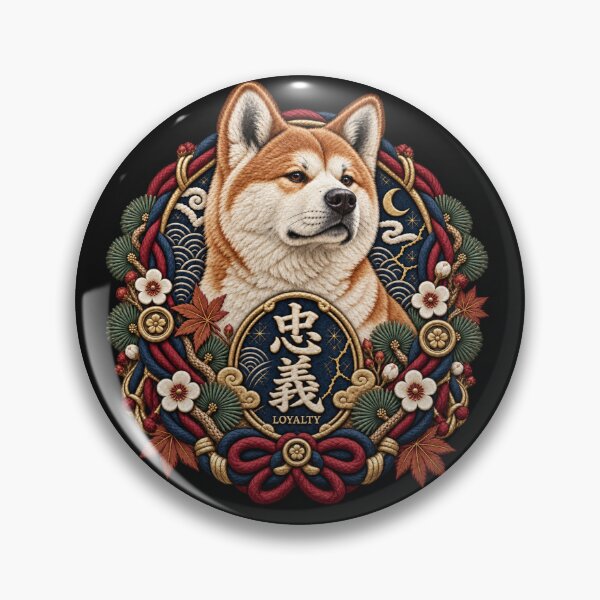 Item preview, Akita Dog Embroidery – Japanese Loyalty Crest Art designed and sold by Emoji Emblems.